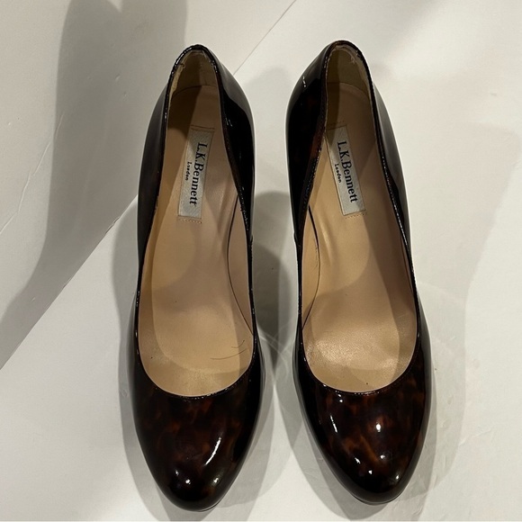 L.K. Bennett sledge tortoise parent platform heel with rounded toe size 40.5 - Picture 3 of 7